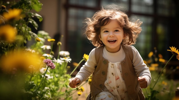 Joyful Moments A Darling Little Girl's Playtime Adventure in the Enchanting Garden AR 169