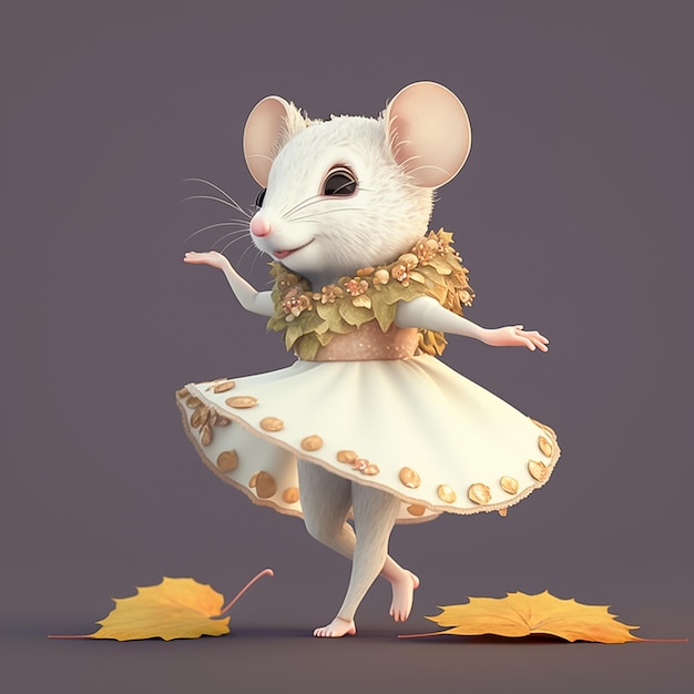 Joyful mouse brings energy to the dance party AI generated