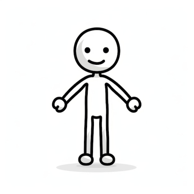 Joyful And Optimistic Stick Figure Vector Illustration