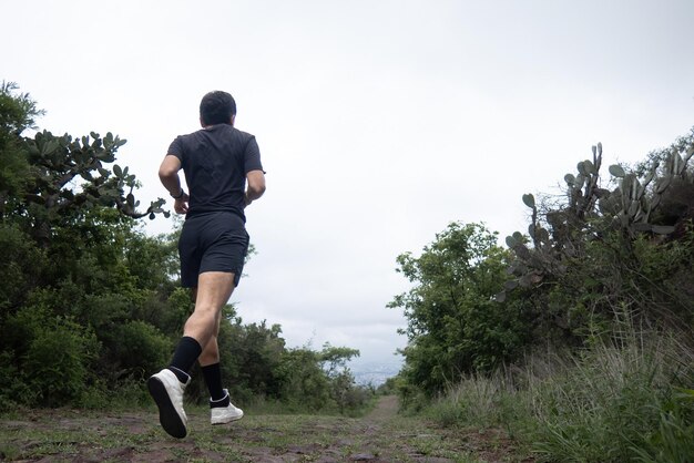 Joyful Runner in Nature Embrace