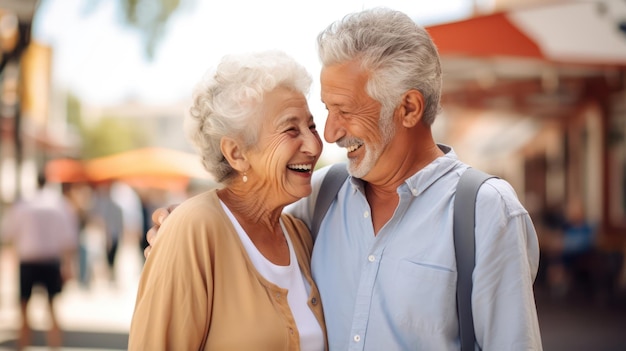 Joyful Senior Pair Loving Bond