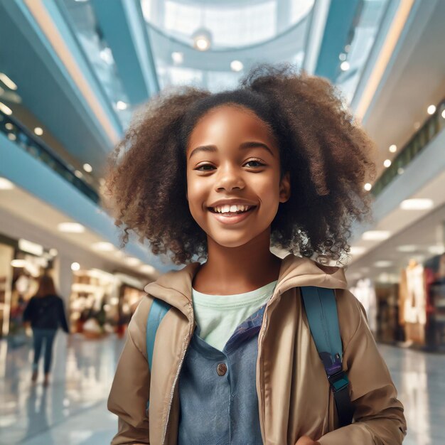 Joyful Shopping Spree Beautiful Teenage Girl in the Mall