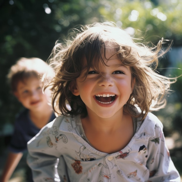 Joyful and smiling children Generative AI