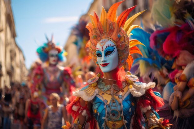 Joyful Street Party Capturing the Carnival Spirit