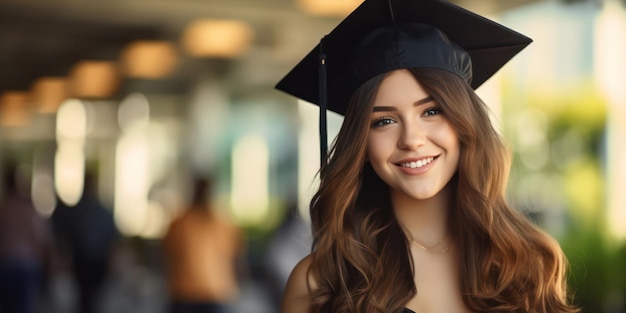 Joyful woman wearing iconic cap