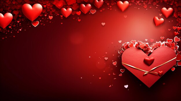 Радостная молодая пара празднует День святого Валентина мужчина и женщина с сердцем в руках селективный фокус генеративный ИИ