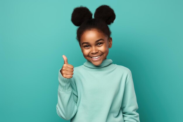 Joyful young siblings with backpacks smiling and giving thumbs up