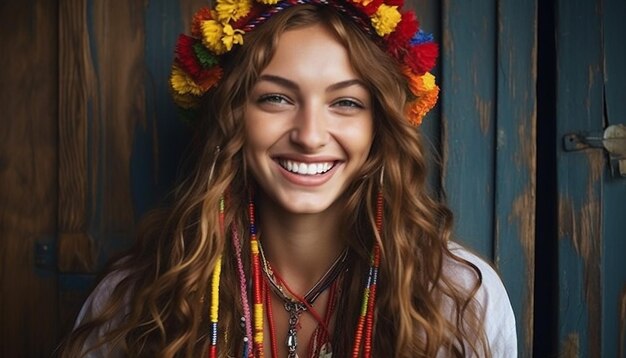 Photo the joyous expressions of people in romania as they pin martisor to their clothing