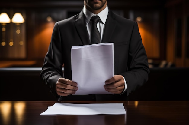 Photo judge holding documents