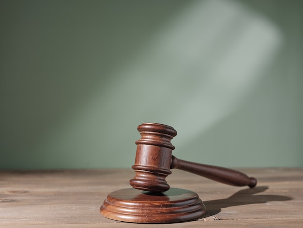 Judge's (auction) gavel on the table