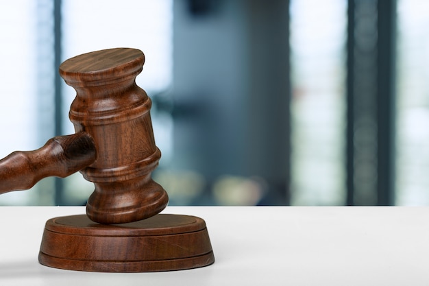 Judge's gavel on blurred background