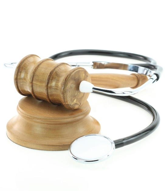 Judge's gavel and stethoscope