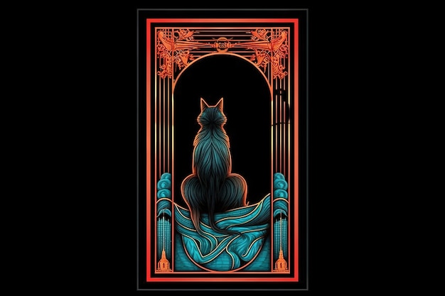 Judgment Cat Tarot card illustration generative ai