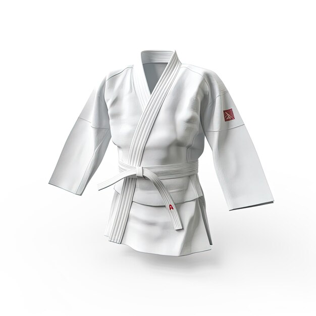 Photo judo uniform realistic 4k white background