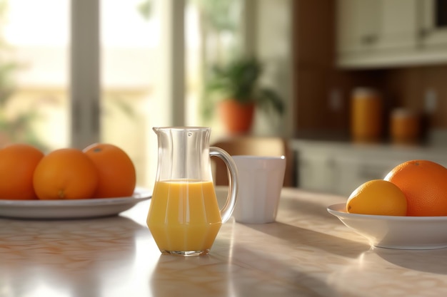 A jug of refreshing orange juice