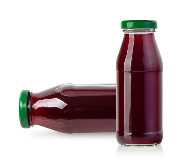 Juice bottles isolated on a white background