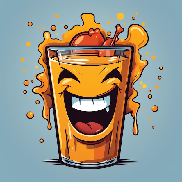 Photo juice cartoon logo