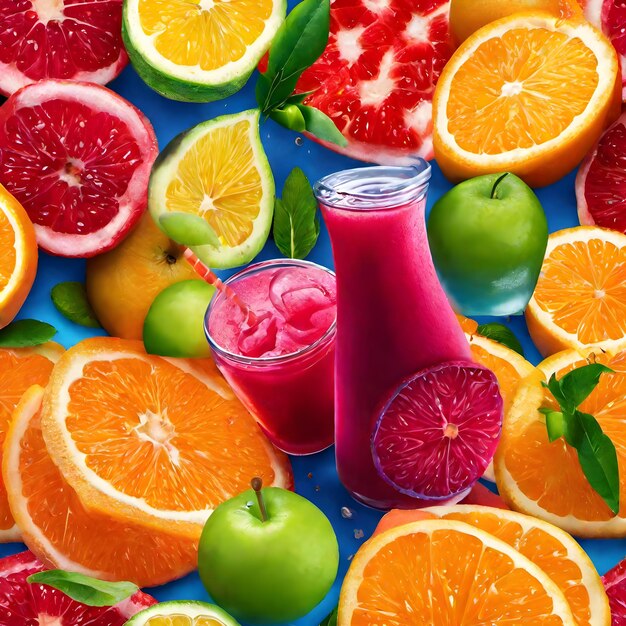 Juice Fruits Background Very Cool