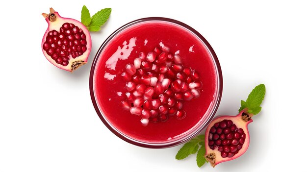 juice in glass cup isolated on white top