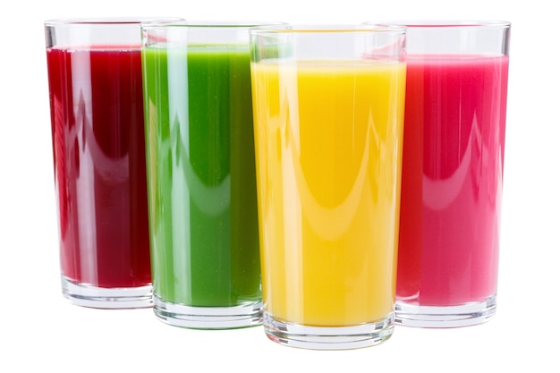 Juice in glass isolated on white