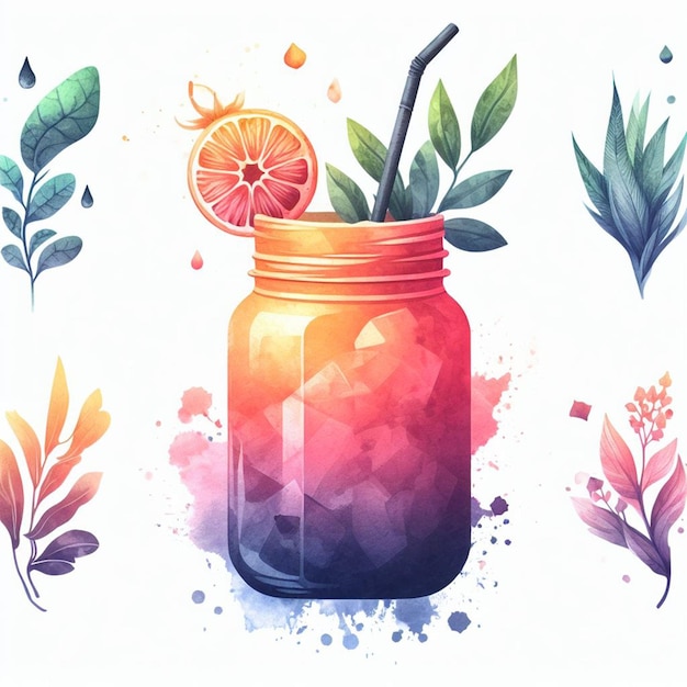 Photo juice illustration logo