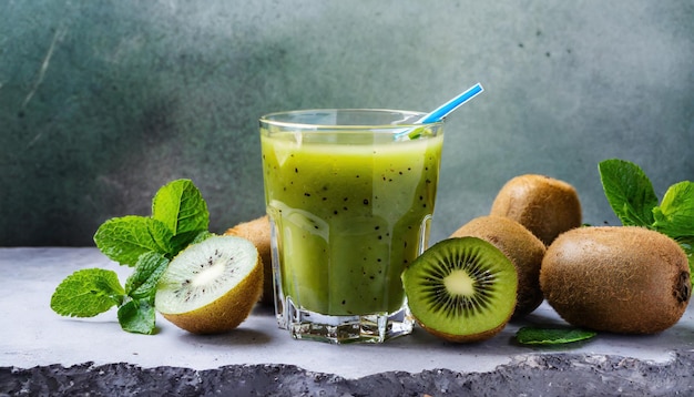 Photo juice kiwi in glass