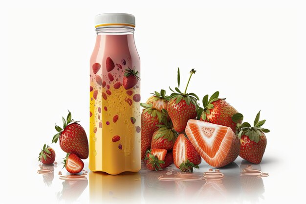 Juice made from a combination of strawberries and passion fruits