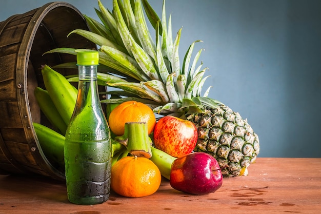 Juice made from different types of fruit 