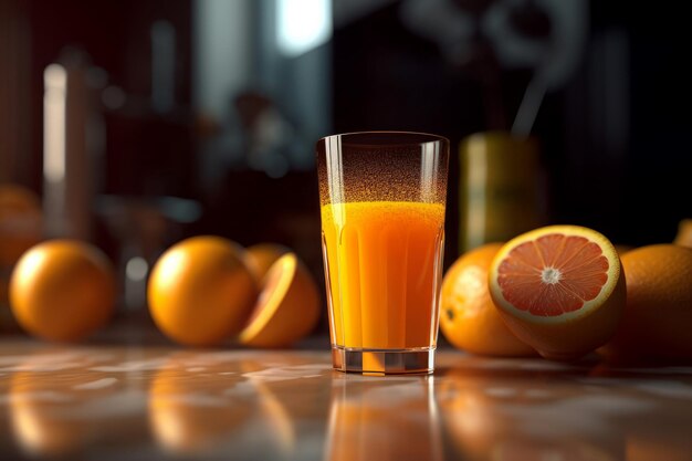 Juice orange glass Food vitamin Generate Ai