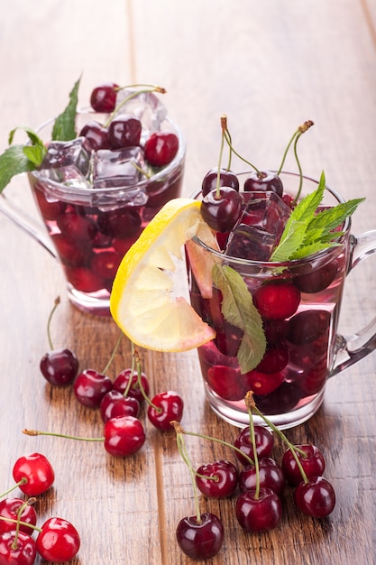 Juice with cherries