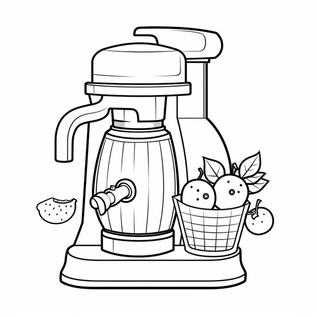 Foto i bambini di juicer imparano a disegnare a mano un libro da colorare kawaii line art