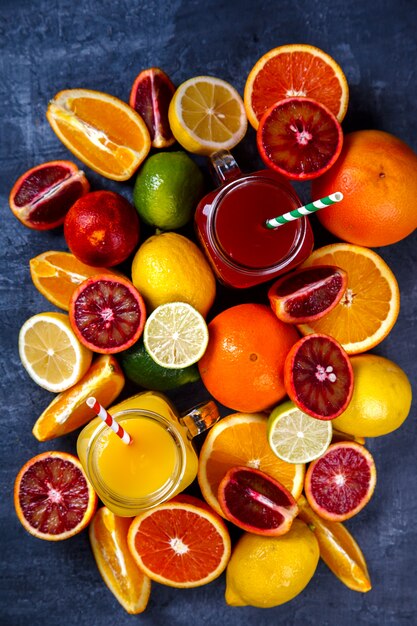 Juices Fresh Orange and Citrus.Healthy Beverage