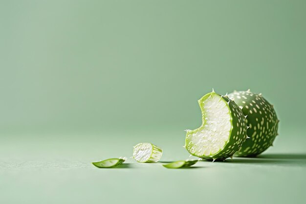 Juicy Aloe Slice on Minimalist Green