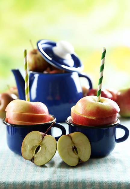 Juicy apples closeup