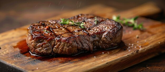 Juicy Beef Steak on Cutting Board