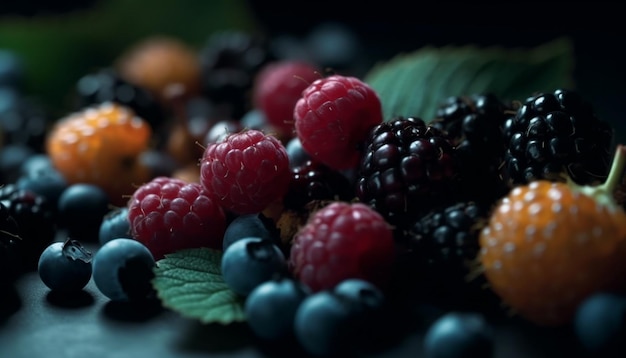 Фото Сочная ягодная миска — изысканный десерт для здорового образа жизни, созданный искусственным интеллектом