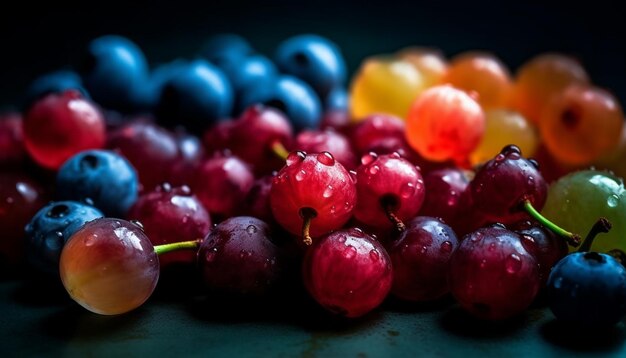 Juicy berry fruits in a colorful bowl a healthy snack generated by AI