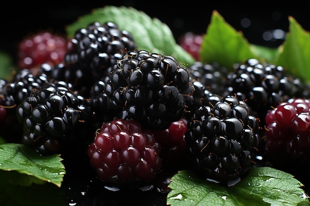 Juicy Blackberry with Droplets Commercial Photography