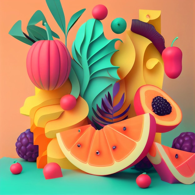 Juicy bright stylized illustration