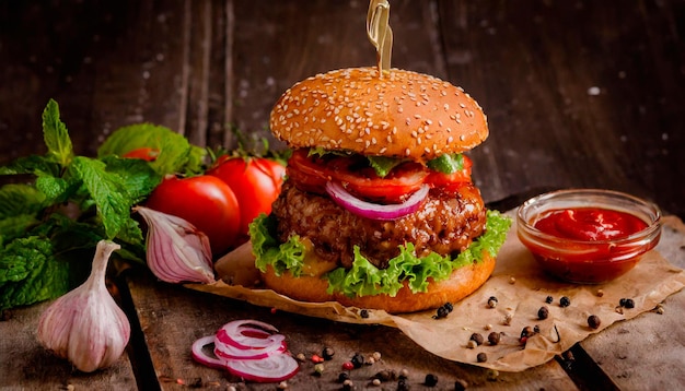 Juicy burger productfoto