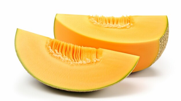 Juicy Cantaloupe on White Background