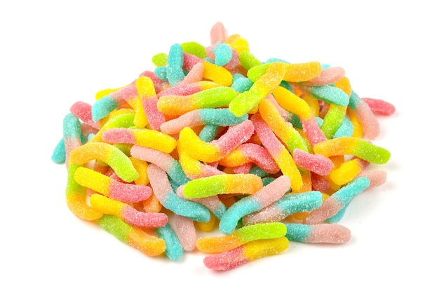 Juicy colorful jelly sweets Gummy candies Snakes