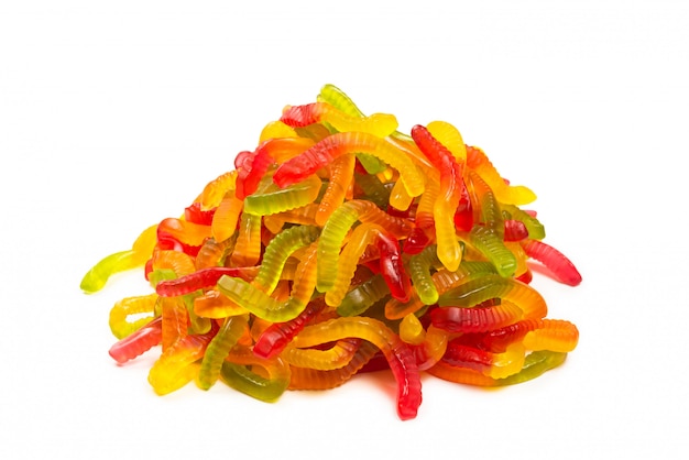 Juicy colorful jelly sweets. Gummy candies.