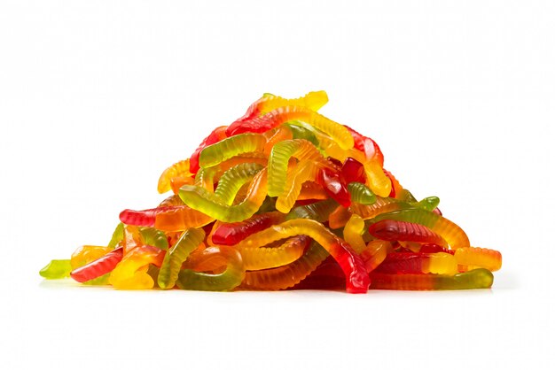 Juicy colorful jelly sweets. Gummy candies.