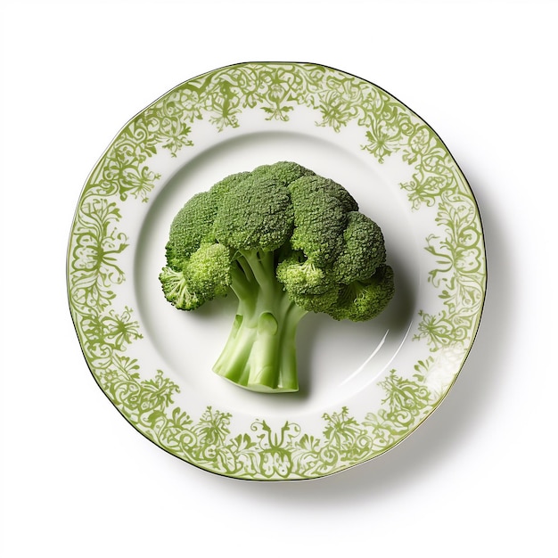 Juicy delicious broccoli lies on beautiful plate Ai generated