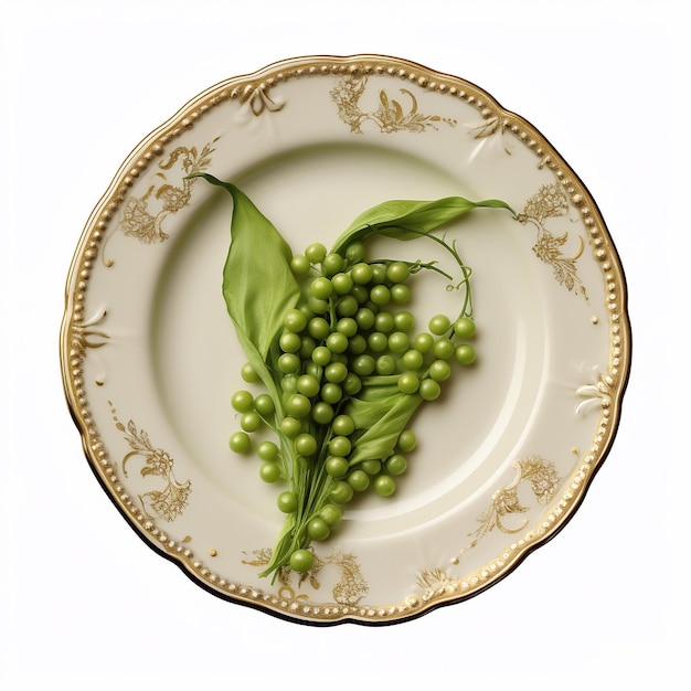 Juicy delicious peas lies on beautiful plate Ai generated