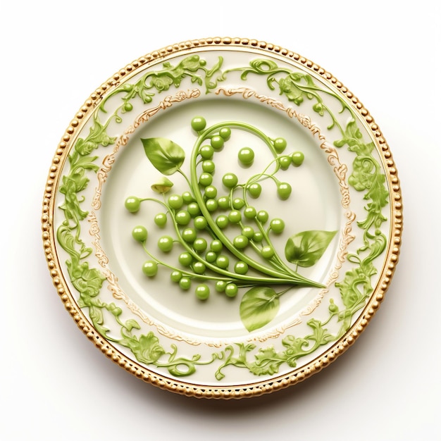 Juicy delicious peas lies on beautiful plate Ai generated