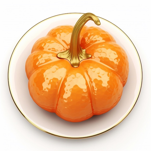 Juicy delicious pumpkin lies on beautiful plate Ai generated