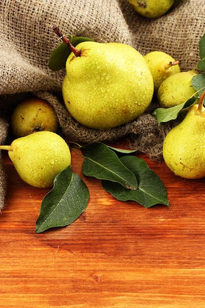Juicy flavorful pears closeup