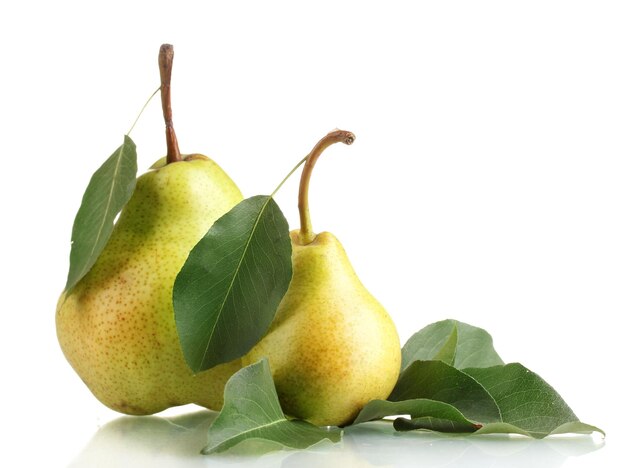 Juicy flavorful pears isolated on white